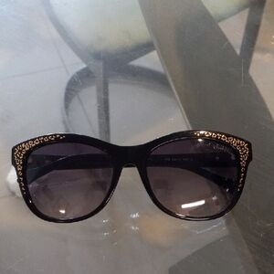 Roberto Cavalli Black Sunglasses with Gold Accents